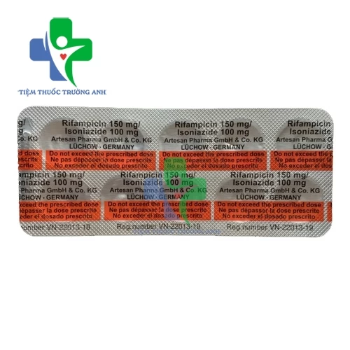 Rifampicin 150/ Isoniazide 100 Artesan - Thuốc điều trị lao phổi ở người lớn