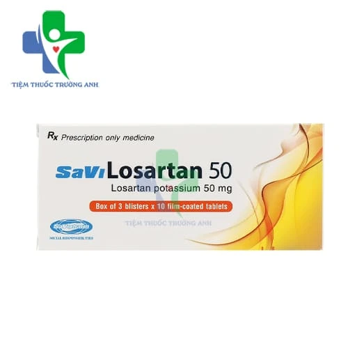 SaVi Losartan 50 - Thuốc điều trị tăng huyết áp nguyên phát