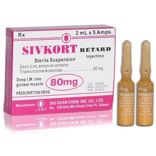 SivKort Retard - Triamcinolone trị sẹo, bệnh ngoài da hiệu quả ( Thuốc Tiêm ) 