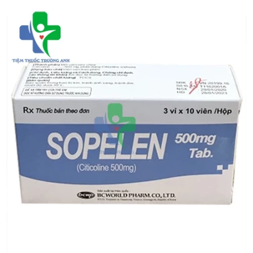 Thuốc SOPELEN TAB (Citicolin 500 mg) điều trị bệnh về thần kinh