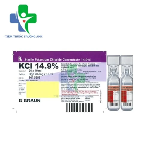 Sterile Potassium Chloride Concentrate 14.9% B.Braun - Thuốc điều trị thiếu hụt kali