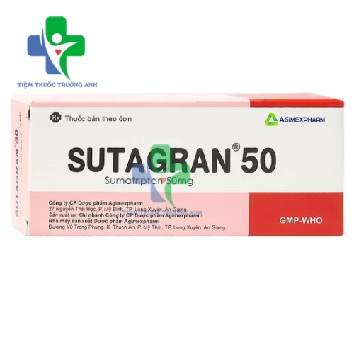 Sutagran 50mg Agimexpharm - Điều trị tích cực để cắt ngay cơn đau nửa đầu