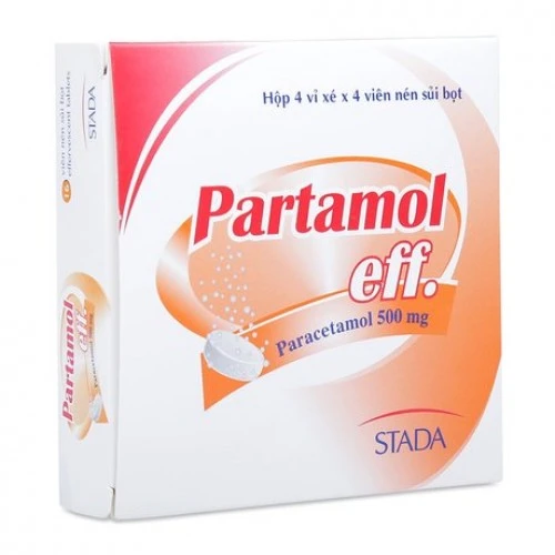 Thuốc Partamol 500mg (Hộp 4 vỉ x 4 viên)