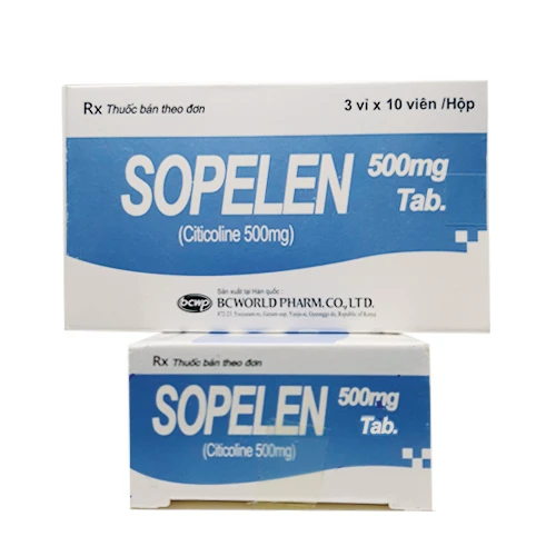 Thuốc SOPELEN TAB (Citicolin 500 mg) điều trị bệnh về thần kinh