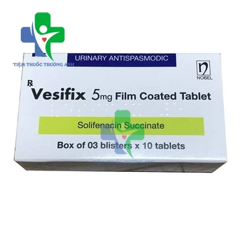 Vesifix 5mg Nobel - Thuốc điều trị trường hợp bàng quang hoạt động quá mức