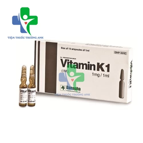 Vitamin K1 1mg/1ml Danapha - Dùng cho trẻ sinh non bị xuất huyết não 