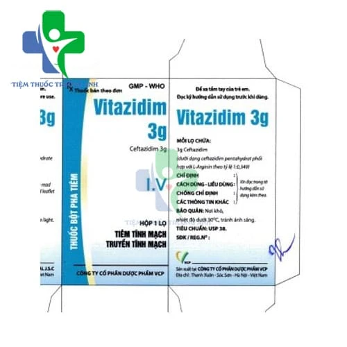 Vitazidim 3g VCP - Thuốc điều trị nhiễm khuẩn của Việt Nam