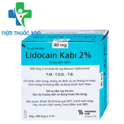 Lidocain Kabi 2% 2ml Fresenius Kabi - Thuốc gây mê, tê bề mặt hiệu quả