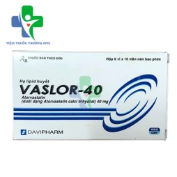 Vaslor-40 Davipharm - Thuốc làm giảm cholesterol toàn phần
