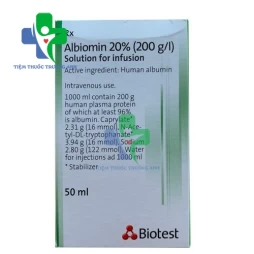 Albiomin 20% 50ml - Thuốc điều trị sốc giảm thể tích của Biotest