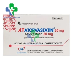 A.T Atorvastatin 20mg - Thuốc hạ mỡ máu hiệu quả