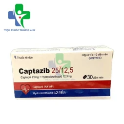 Captazib 25/12,5 Tipharco - Thuốc điều trị tăng huyết áp