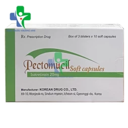 Pectomucil Soft Capsule 20mg - Thuốc điều trị mụn trứng cá của Hàn Quốc