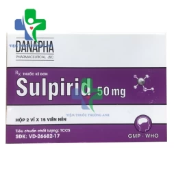 Sulpirid 50mg Danapha - Chỉ định trường hợp trạng thái thần kinh ức chế (10 hộp)